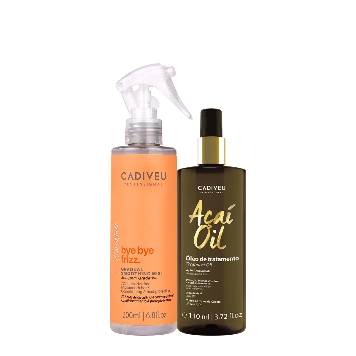 Kit Cadiveu Professional Açaí Oil 110 E Bye Bye Frizz Selagem Gradativa Leave-in (2 Produtos)