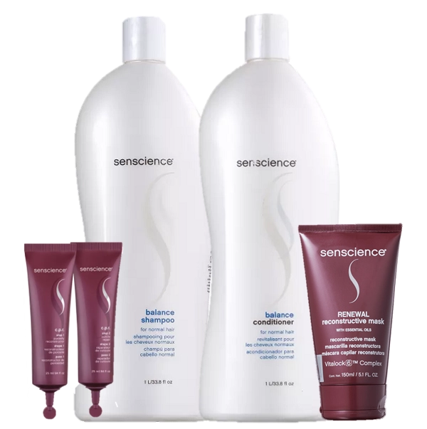Senscience Balance Duo 1L CPR Tratamento Reconstrutor 25ml E Renewal Mask 150ml