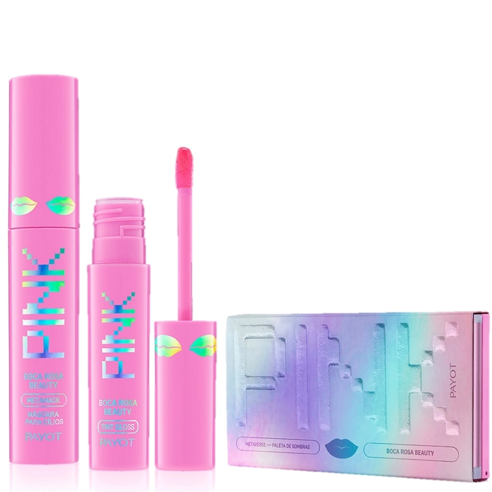 Produto Kit_Boca_Rosa_Beauty_Pink_MetaMask_Digital_Mascara_de_Cilios_Tint_Gloss_Paleta_de_Sombras_Evas_1