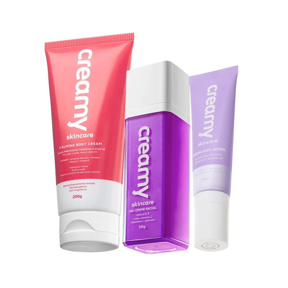 Produto Kit_Creamy_Gel_Creme_Retinol_Anti_Aging_e_Calming_Corporal_Evas_1