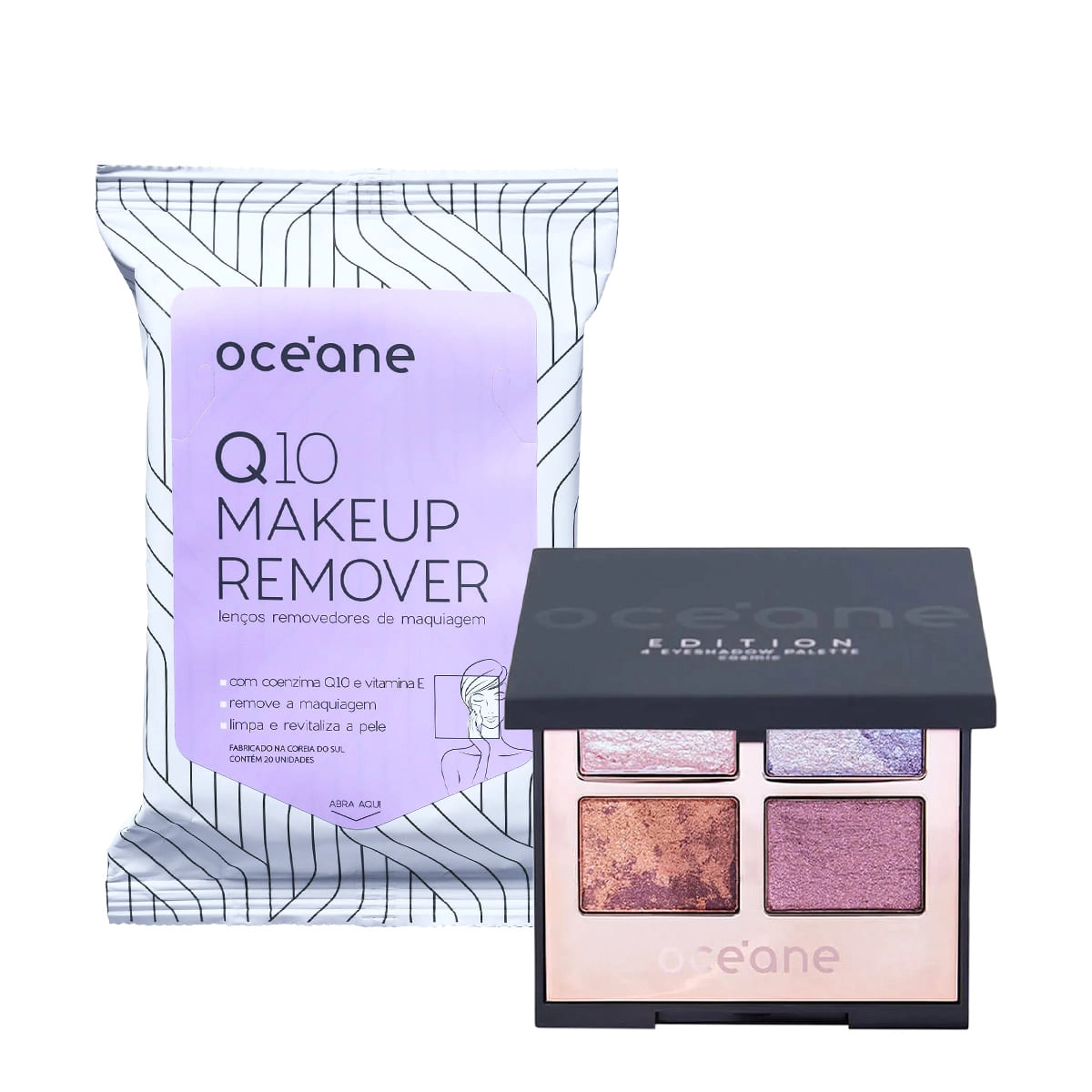Produto Kit_Oceane_Q10_Makeup_Lenco_Demaquilante_e_Paleta_de_Sombras_Evas_1