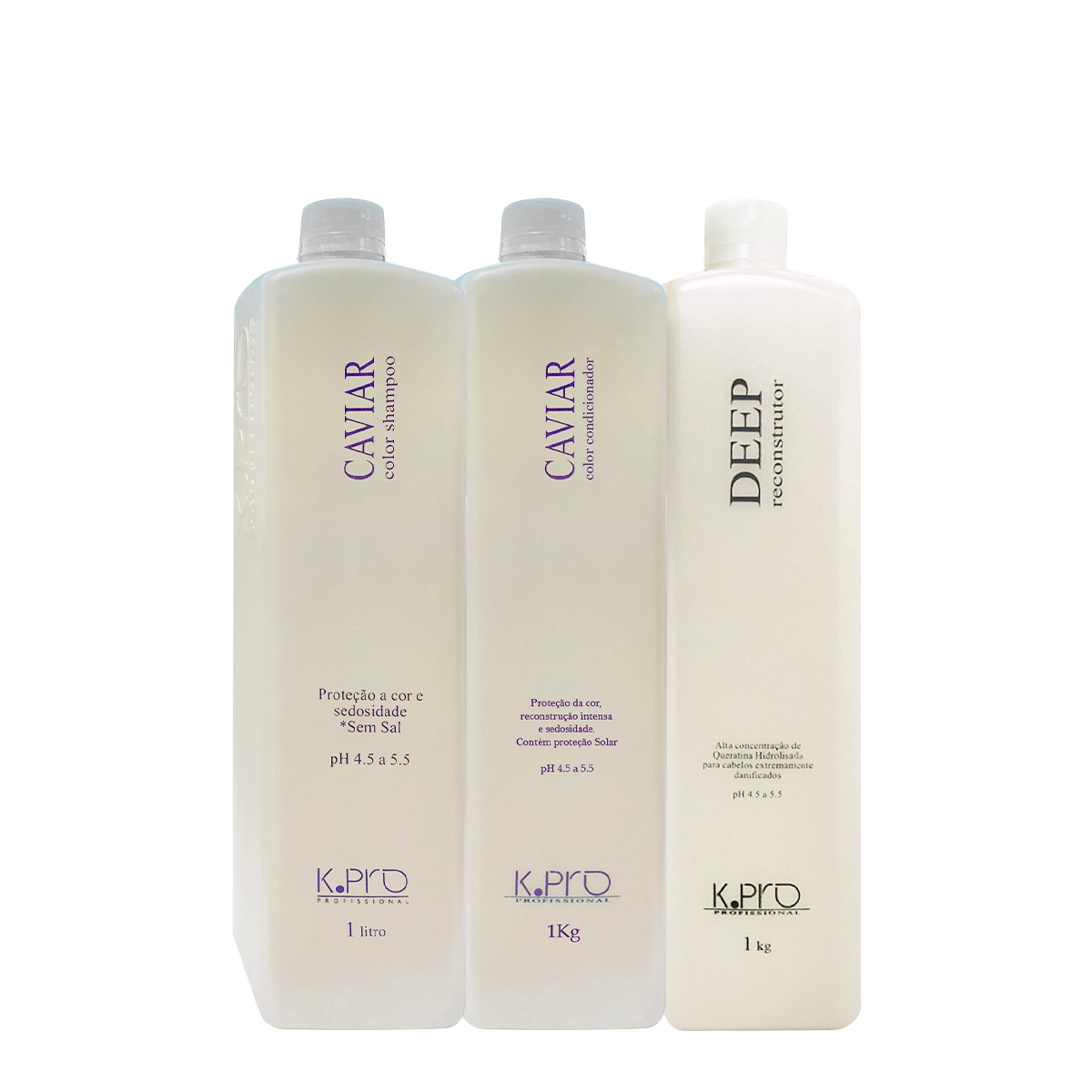 Kit K.Pro Professional Caviar Color Shampoo Condicionador E Tratamento Reconstrutor (3 Produtos)
