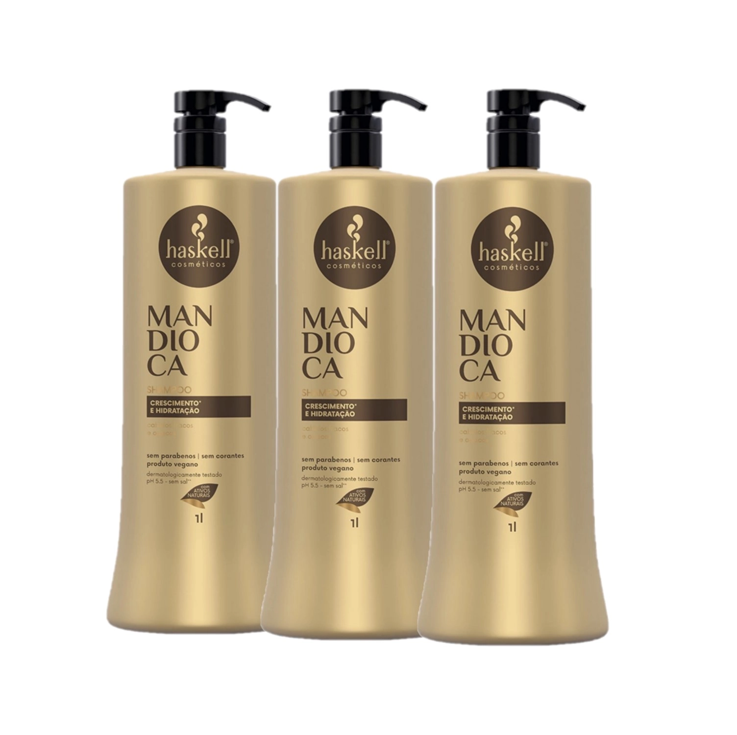 Haskell Mandioca - Shampoo 1L (3 Unidades)