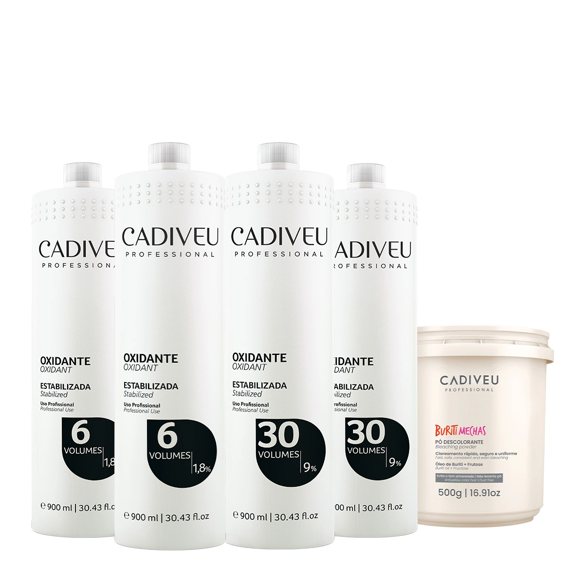 Kit Cadiveu Professional Oxidante 6V 30v Extra E Buriti Mechas (5 Produtos)