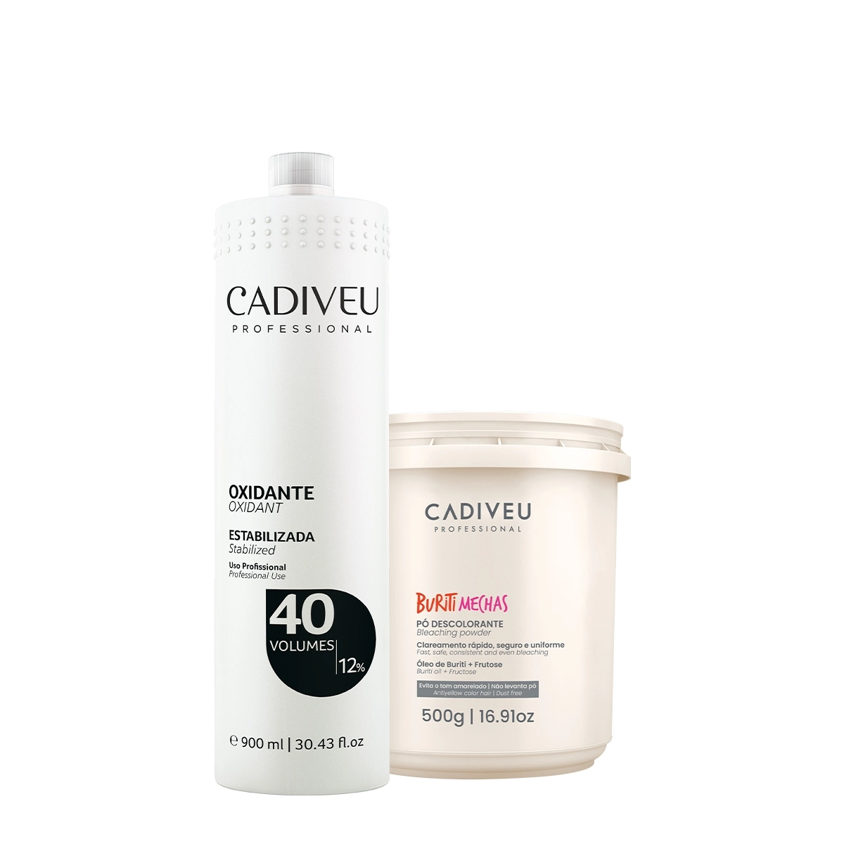 Kit Cadiveu Oxidante 40 Volumes E Pó Descolorante (2 Produtos)