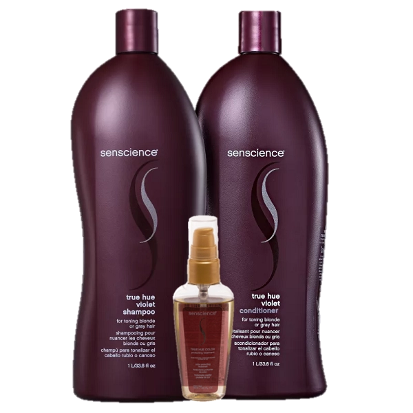Kit Senscience True Hue Violet Shampoo e Condicionador 1L e Óleo Capilar 55ml