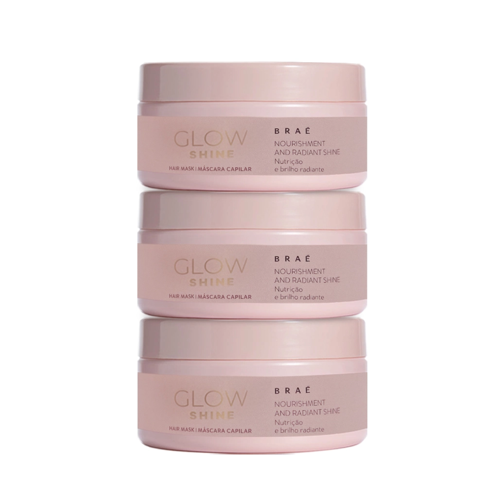 Kit Braé Glow Shine - Máscara Capilar 200g (3 Unidades)
