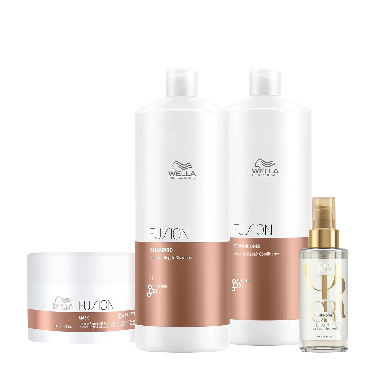Kit Wella Professionals Fusion Reflections Salon Total 150 Oil Light (4 Produtos)
