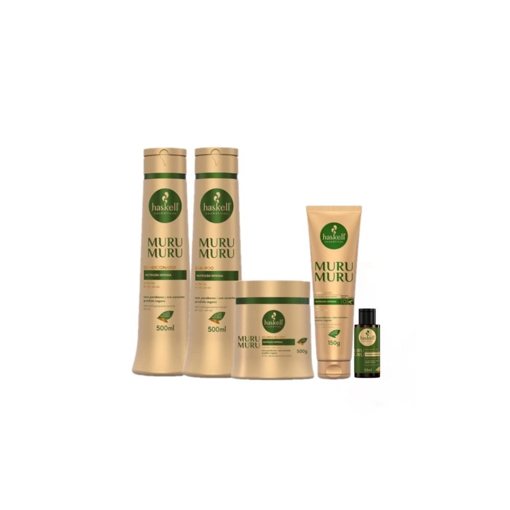 Kit Haskell Murumuru Manteiga Nutritiva Seiva Leave In Polpa (5 Produtos)
