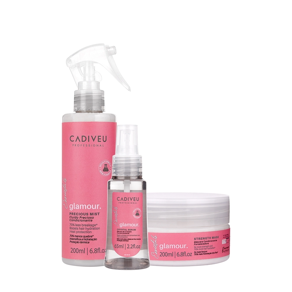 Kit Cadiveu Profissional Essentials Glamour FluÃdo Sérum E Máscara Condicionante (3 Produtos)