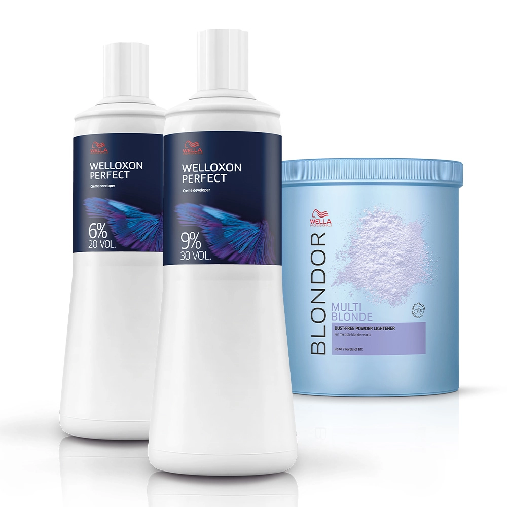 Kit Wella Blondor Pó Descolorante + Oxidantes 6% 20V 9% 30V (3 Produtos)