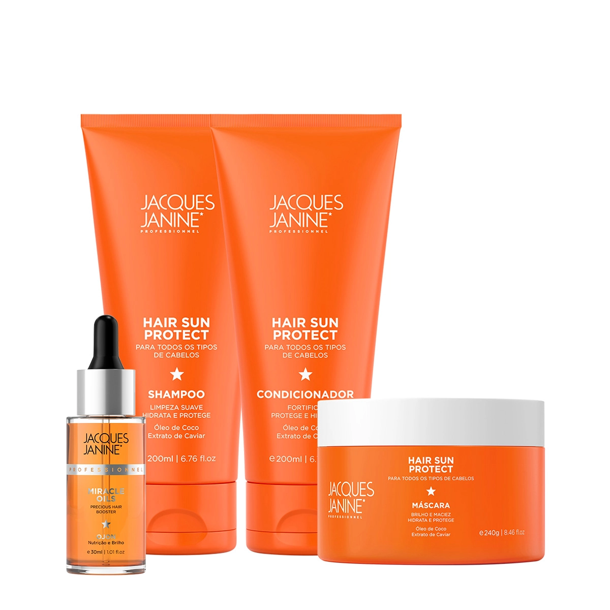 Produto Kit_Jacques_Janine_Hair_Sun_Protect_Shampoo_Condicionador_Mascara_e_Miracle_Oils_Ojon_Evas_1
