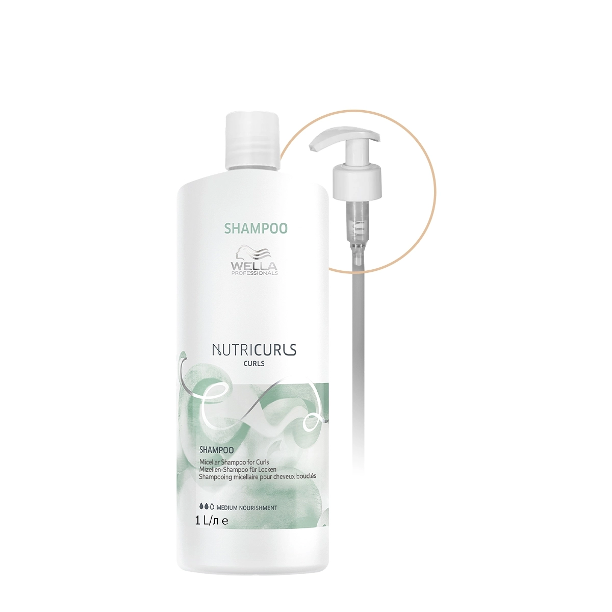 Kit Wella Professionals Nutricurls Micelar Shampoo Válvula Pump (2 Produtos)