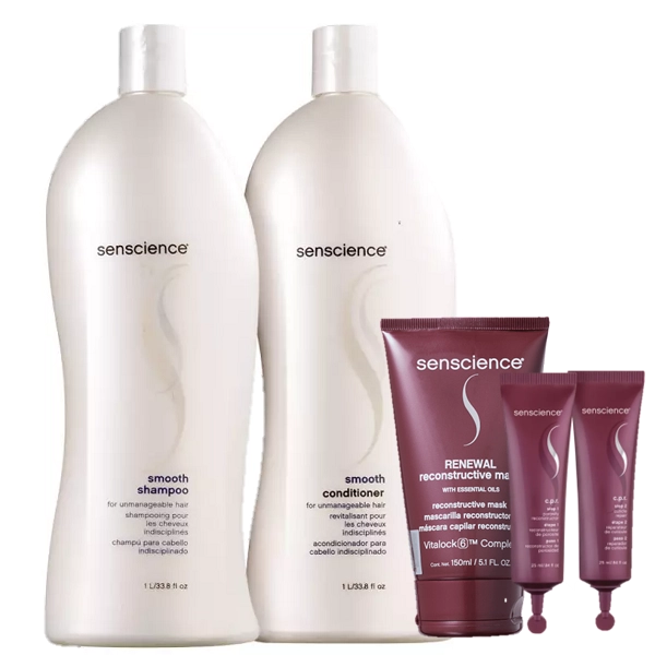 Senscience Smooth Duo 1L Renewal Mask 150ml E CPR Tratamento Reconstrutor 2x25ml