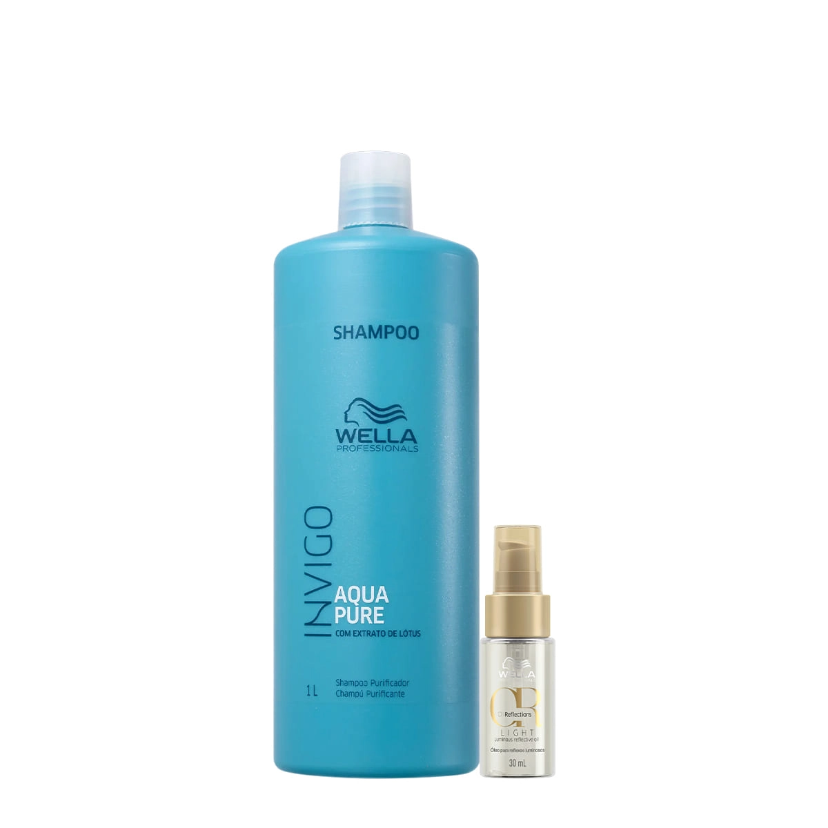 Kit Wella Professionals Invigo Aqua Pure Reflections Shampoo Oil Light 30 (2 Produtos)