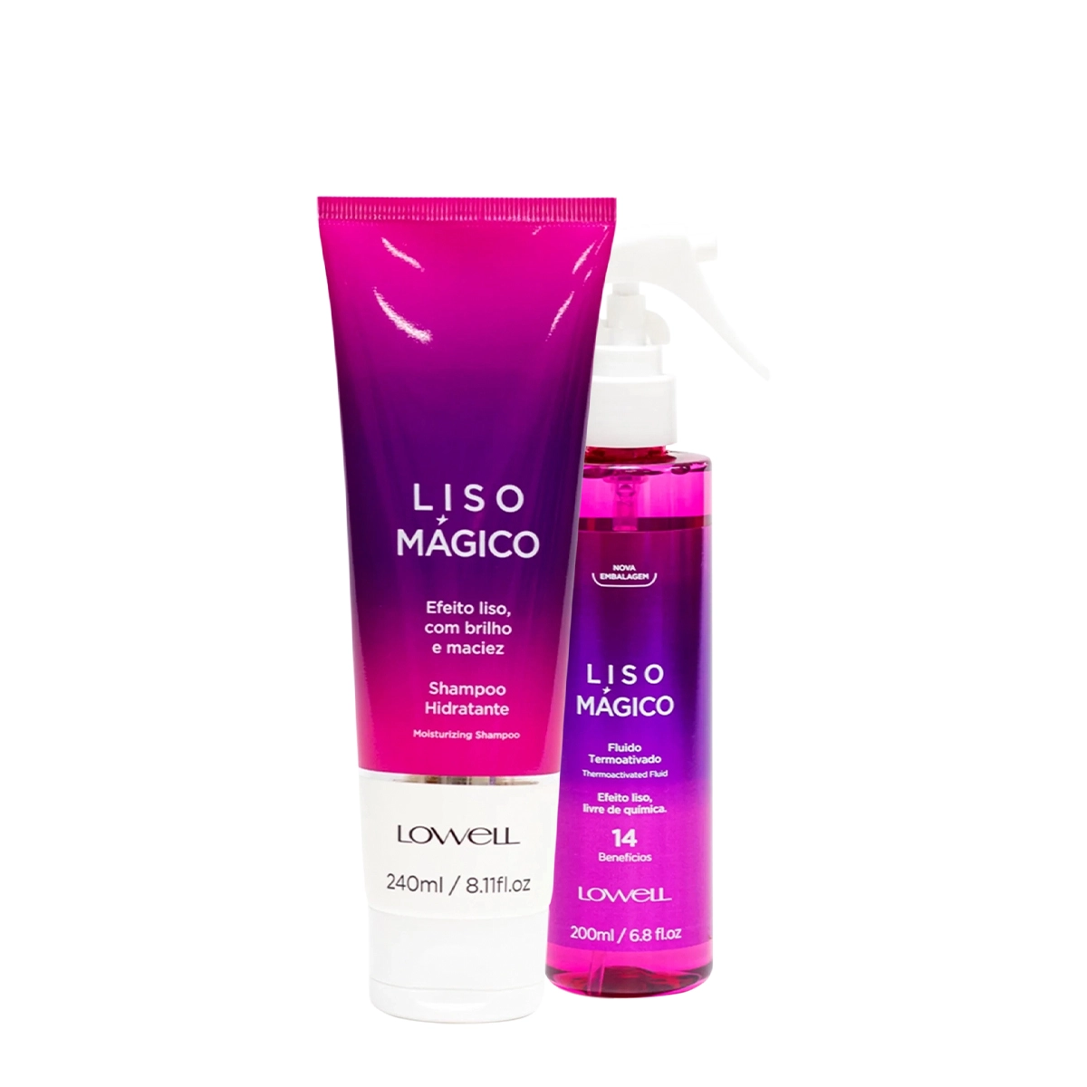 Kit Lowell Liso Mágico Shampoo Fluído Termoativado (2 Produtos)