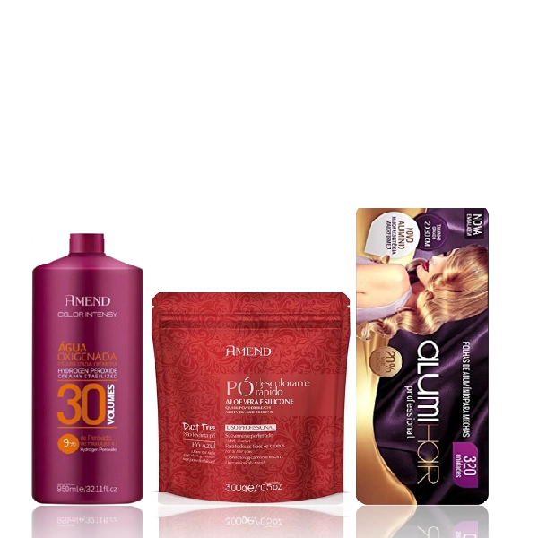 Amend Color Intense OX 30V 950ml Aloe Vera Po Descolorante 300g E Alumi Hair 320un