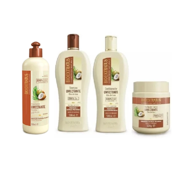 Bio Extratus Umectante Óleo De Coco (Shampoo+Condicionador+Banho De Creme+Finalizador 500g)