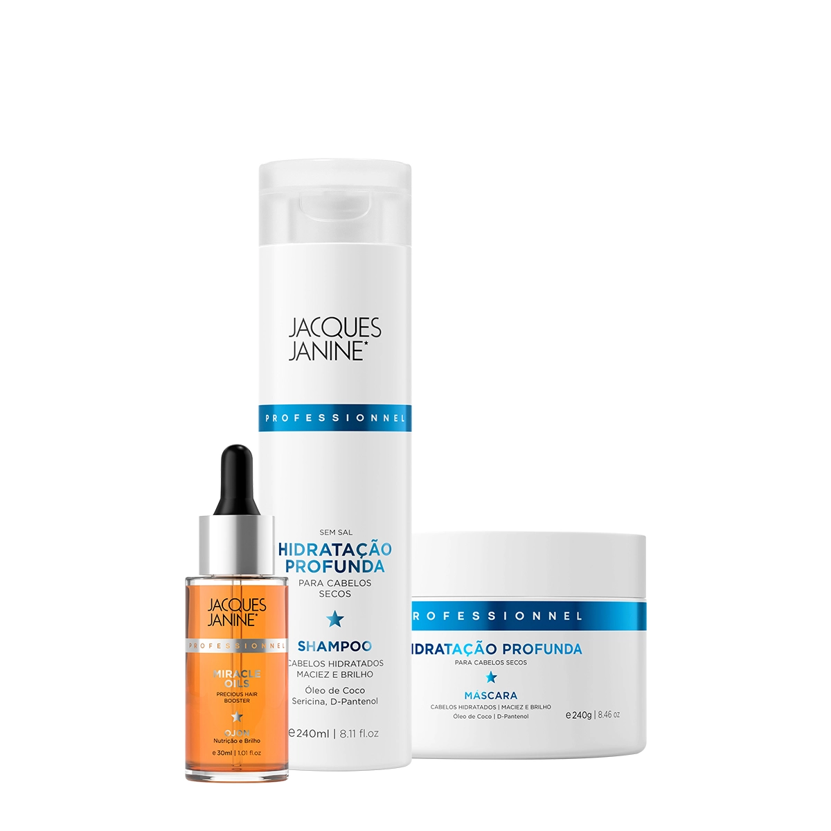 Produto Kit_Jacques_Janine_Hidratacao_Profunda_Shampoo_Mascara_e_Miracle_Oils_Ojon_Evas_1