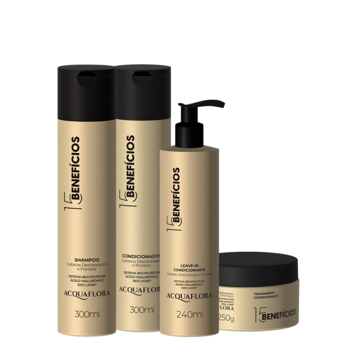 Kit Acquaflora 15 Benefícios Hair Care Total (4 Produtos)