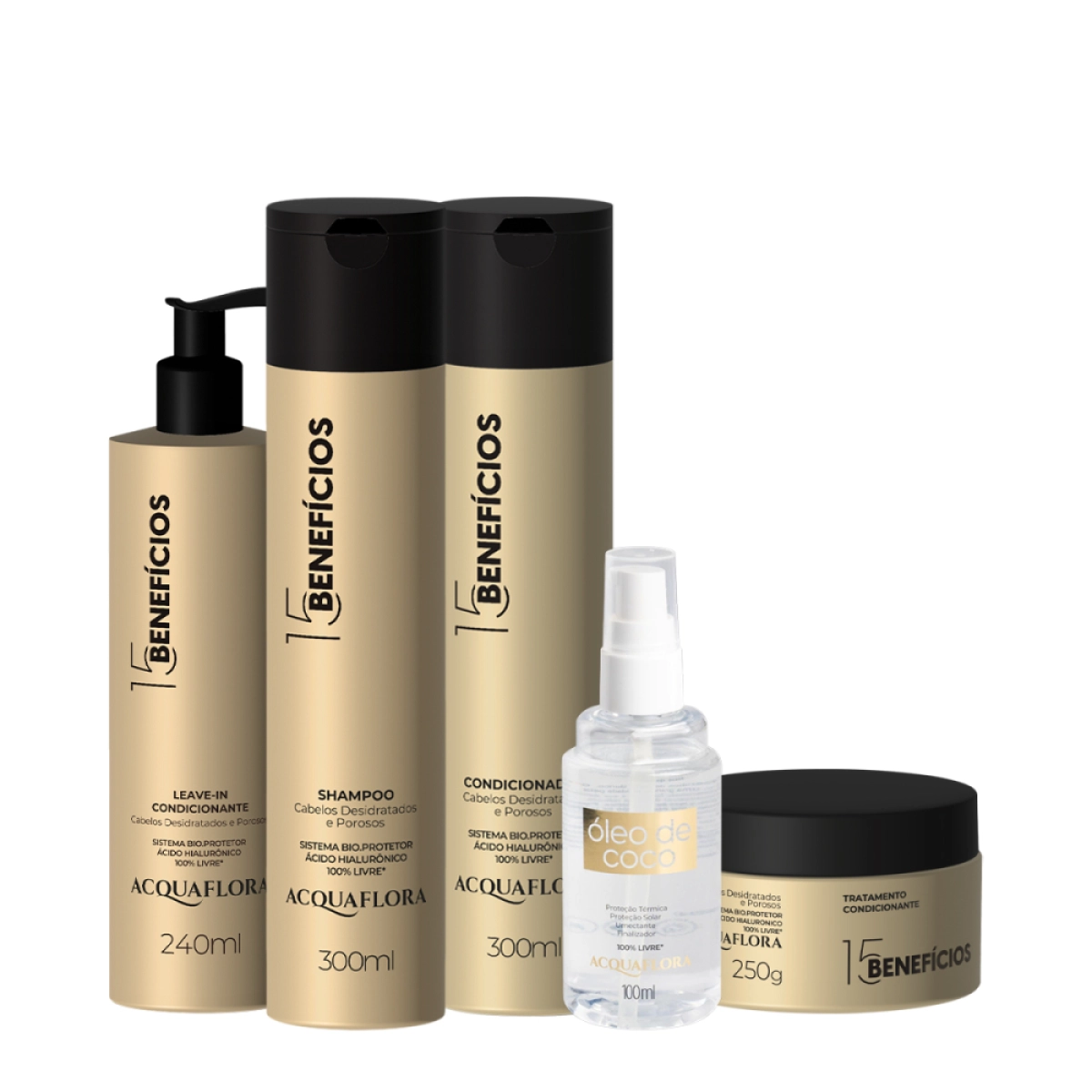 Kit Acquaflora 15 Benefícios Hair Care Total Oil (5 Produtos)