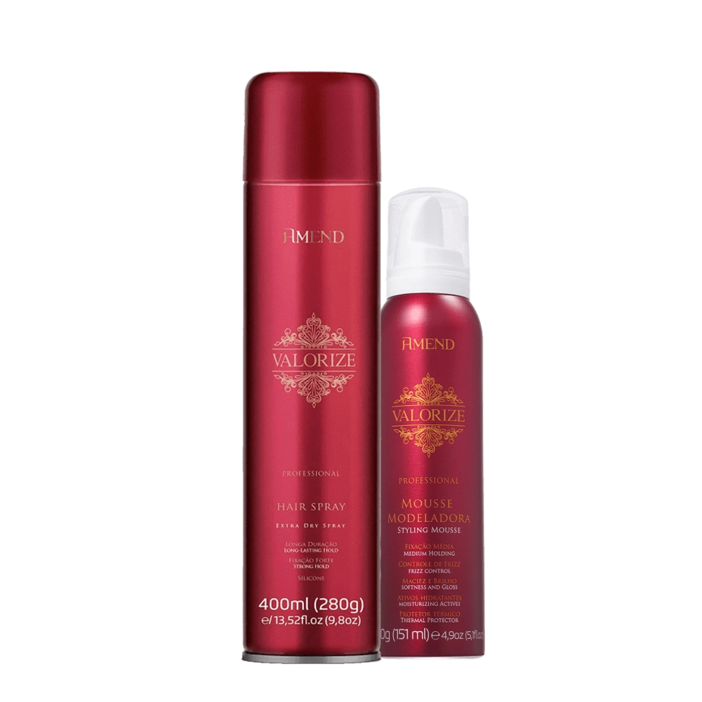 Kit Amend Valorize Mousse E Spray Fixador Forte (2 Produtos)