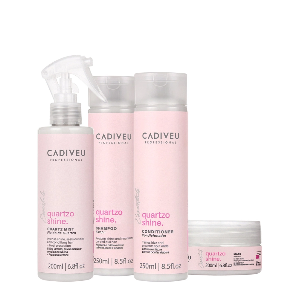 Kit Cadiveu Essentials Quartzo Shine Shampoo Condicionador Fluído E Máscara (4 Produtos)