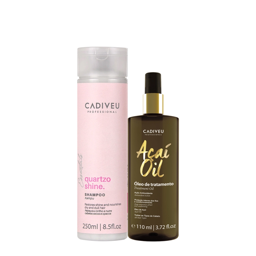 Kit Cadiveu Professional Essentials Quartzo Shine Shampoo E Açaí Oil 110 (2 Produtos)