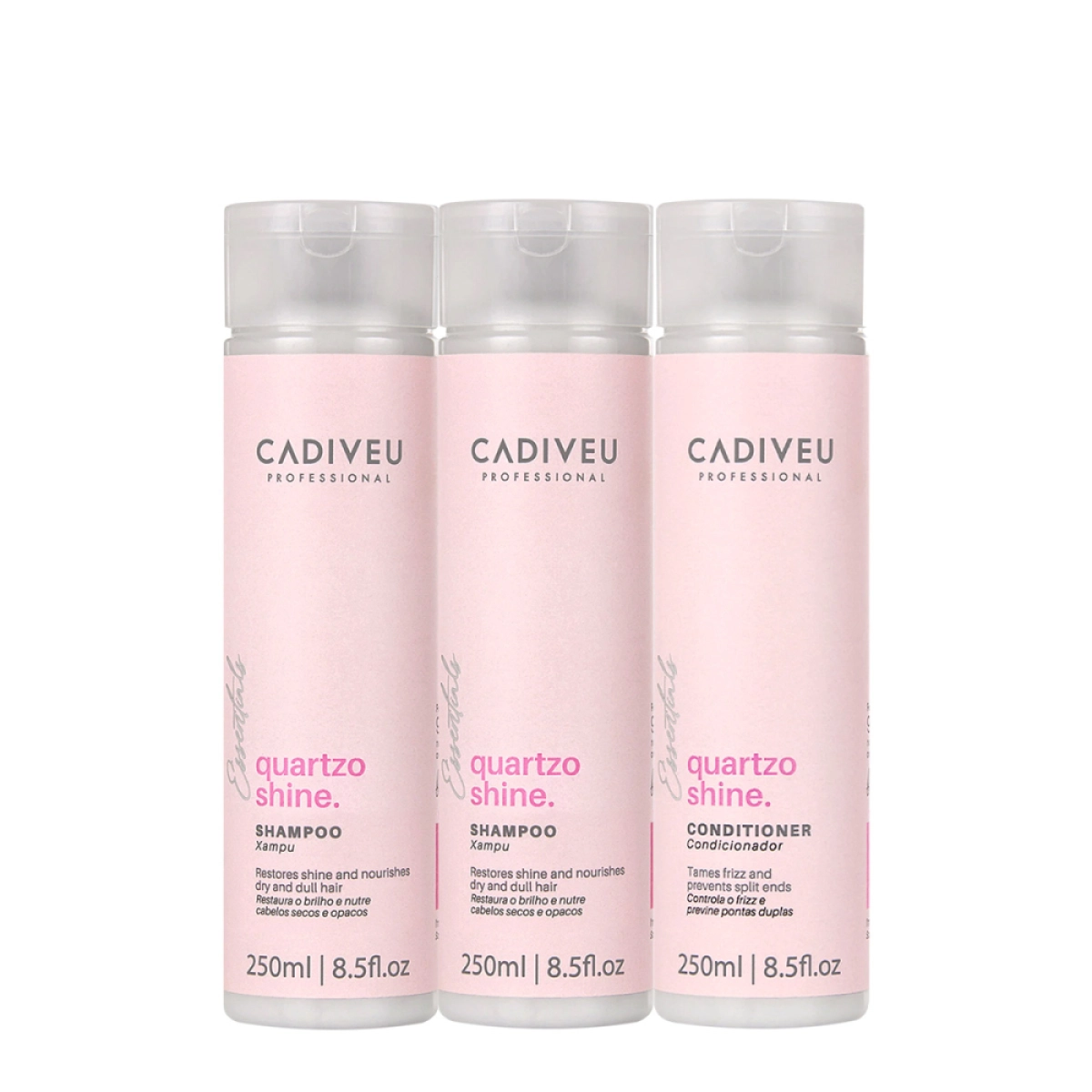 Kit Cadiveu Professional Hair Quartzo Shine Shampoo Extra E Condicionador (3 Produtos)