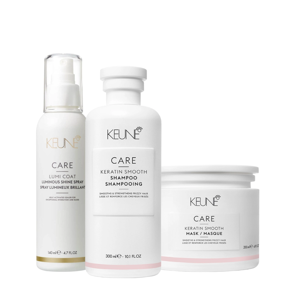 Kit Keune Care Keratin Smooth Shampoo Máscara E Lumi Coat Finalizador (3 Produtos)