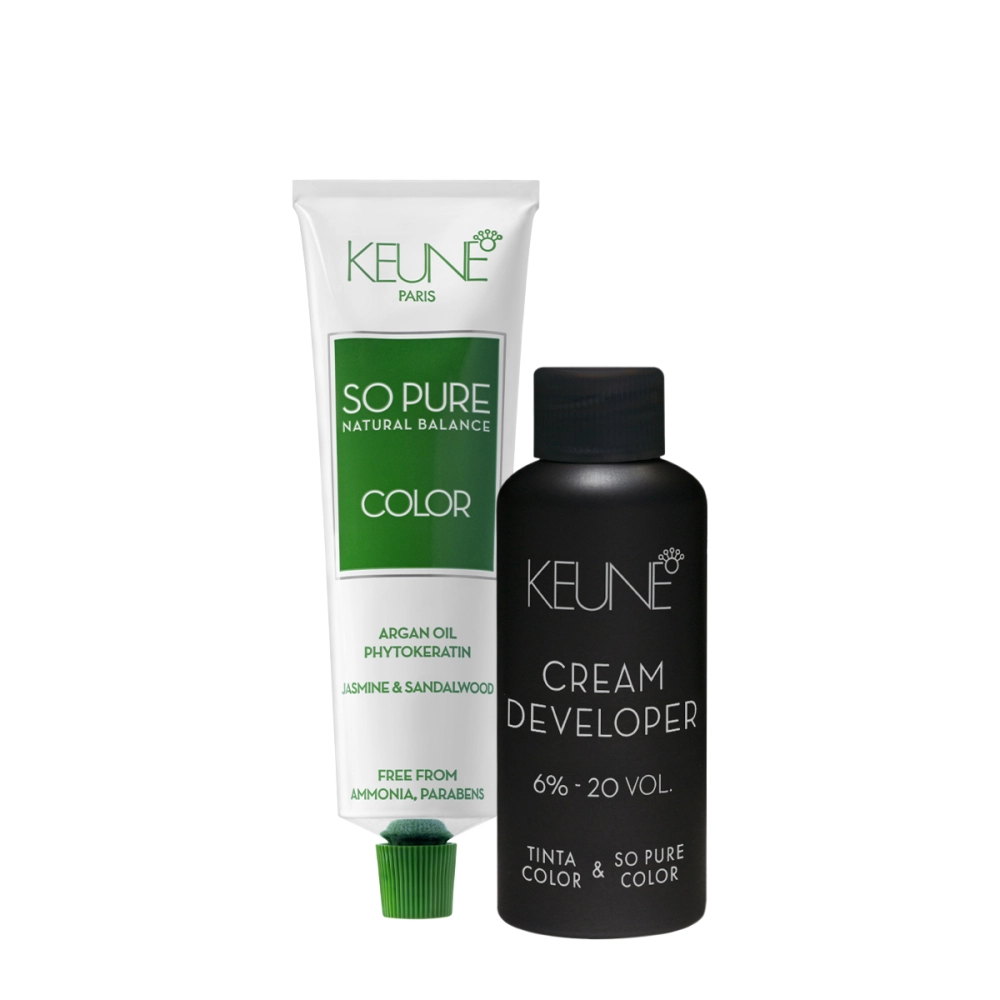 Kit Keune Tinta So Pure Color Louro Médio 7 E Oxidante Cremoso Tinta Color & So Pure Color 6% 20 Vol (2 Produtos)