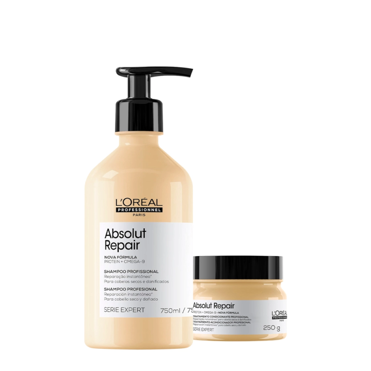 Kit L'Oréal Professionnel Absolut Repair Gold Shampoo 750 Máscara (2 Produtos)