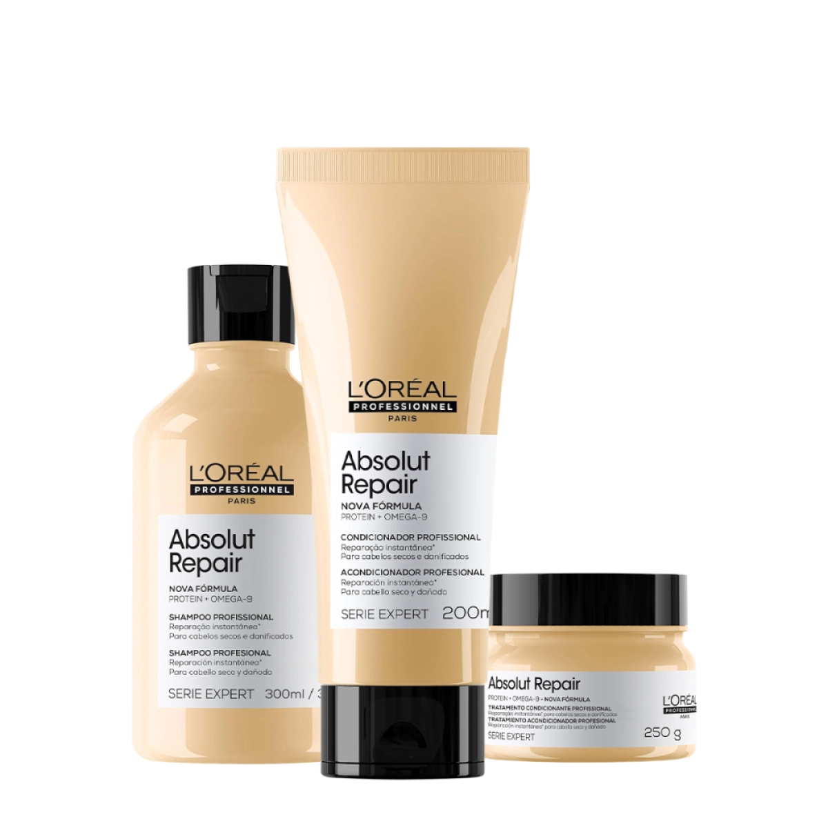 Kit L'Oréal Professionnel Serie Expert Absolut Repair Gold Quinoa Protein Hidra (3 Produtos)
