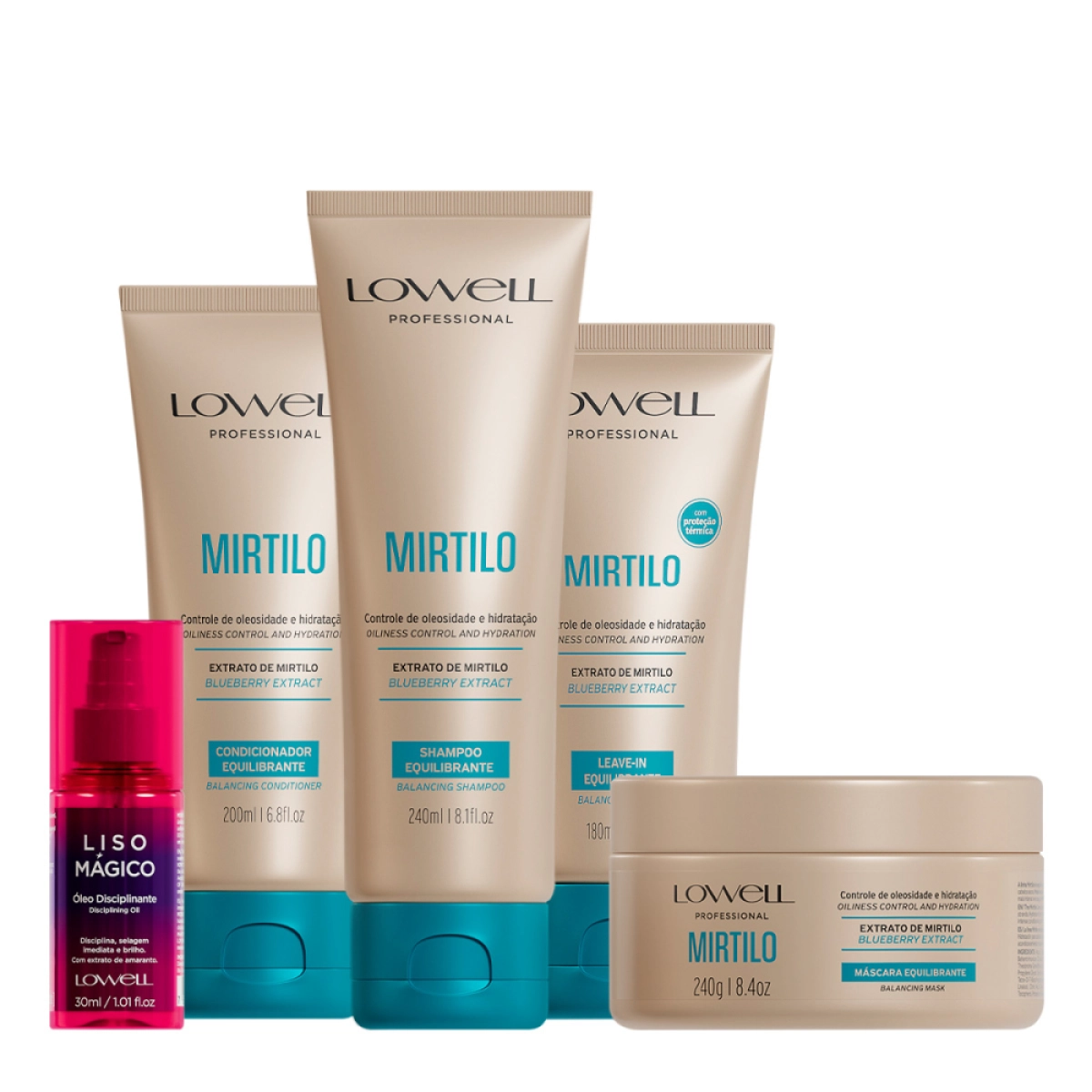 Kit Lowell Extrato De Mirtilo Home Care Magico Completo (5 Produtos)