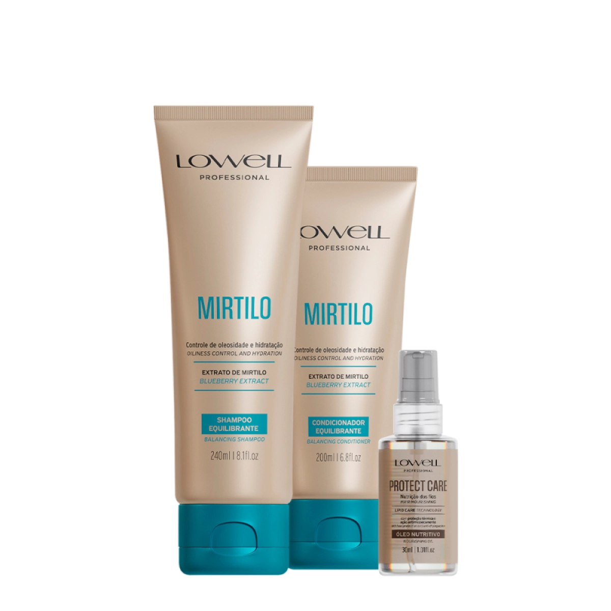 Kit Lowell Extrato De Mirtilo Home Care Nutritivo (3 Produtos)