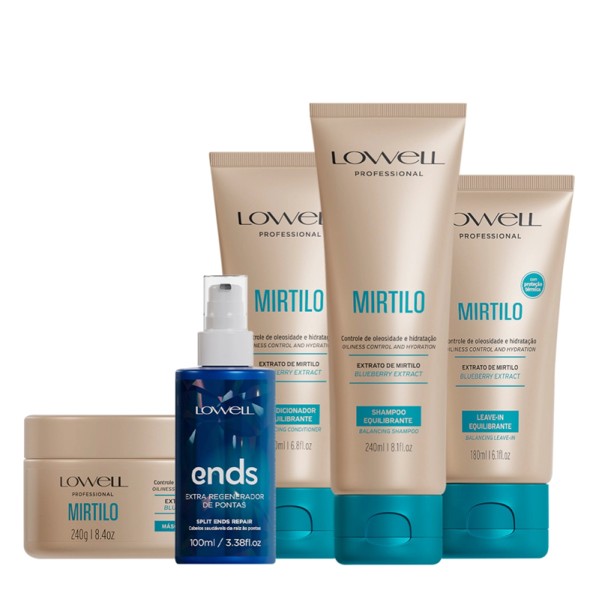 Kit Lowell Extrato De Mirtilo Home Care Regenerador Completo (5 Produtos)