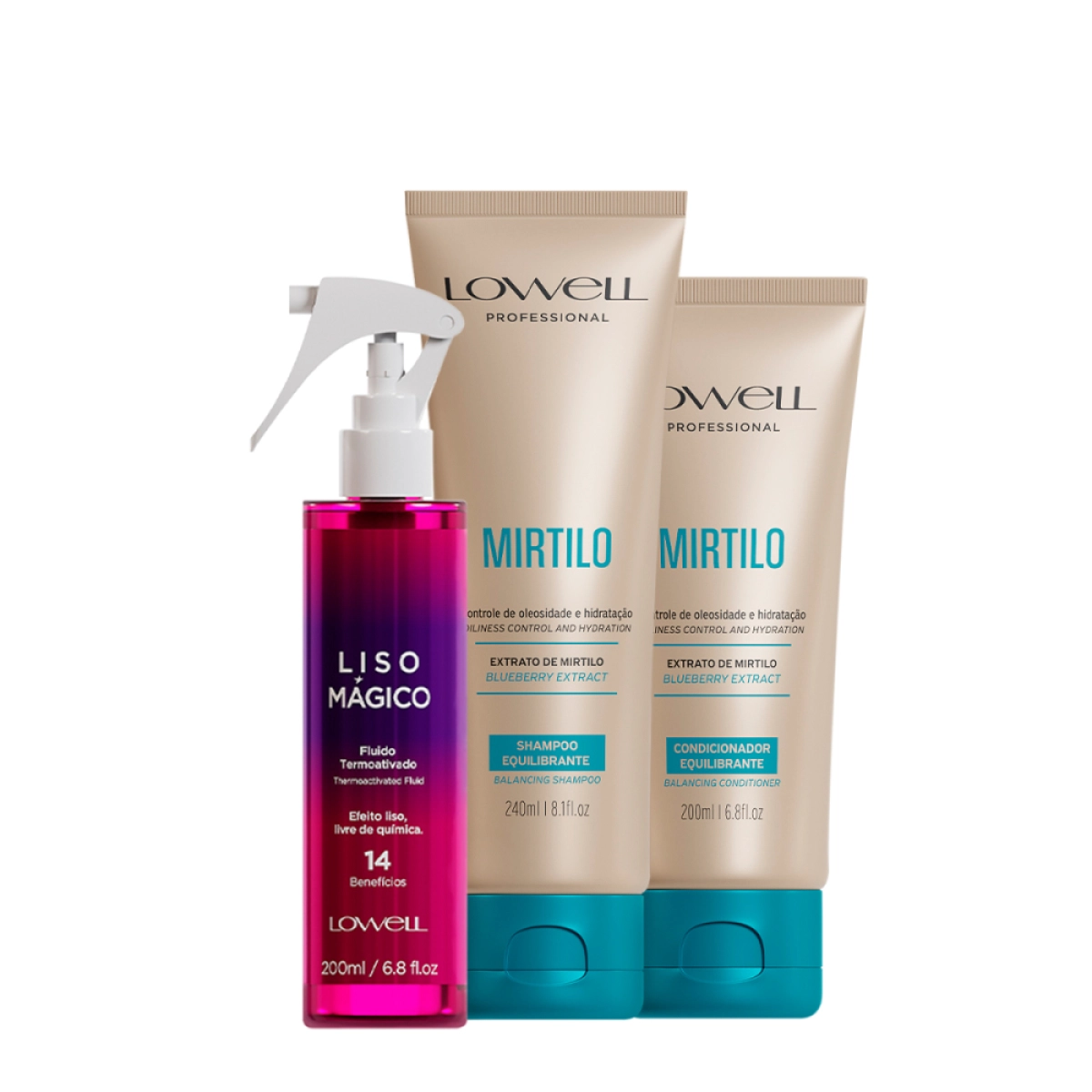 Kit Lowell Extrato De Mirtilo Home Care Termoativado (3 Produtos)