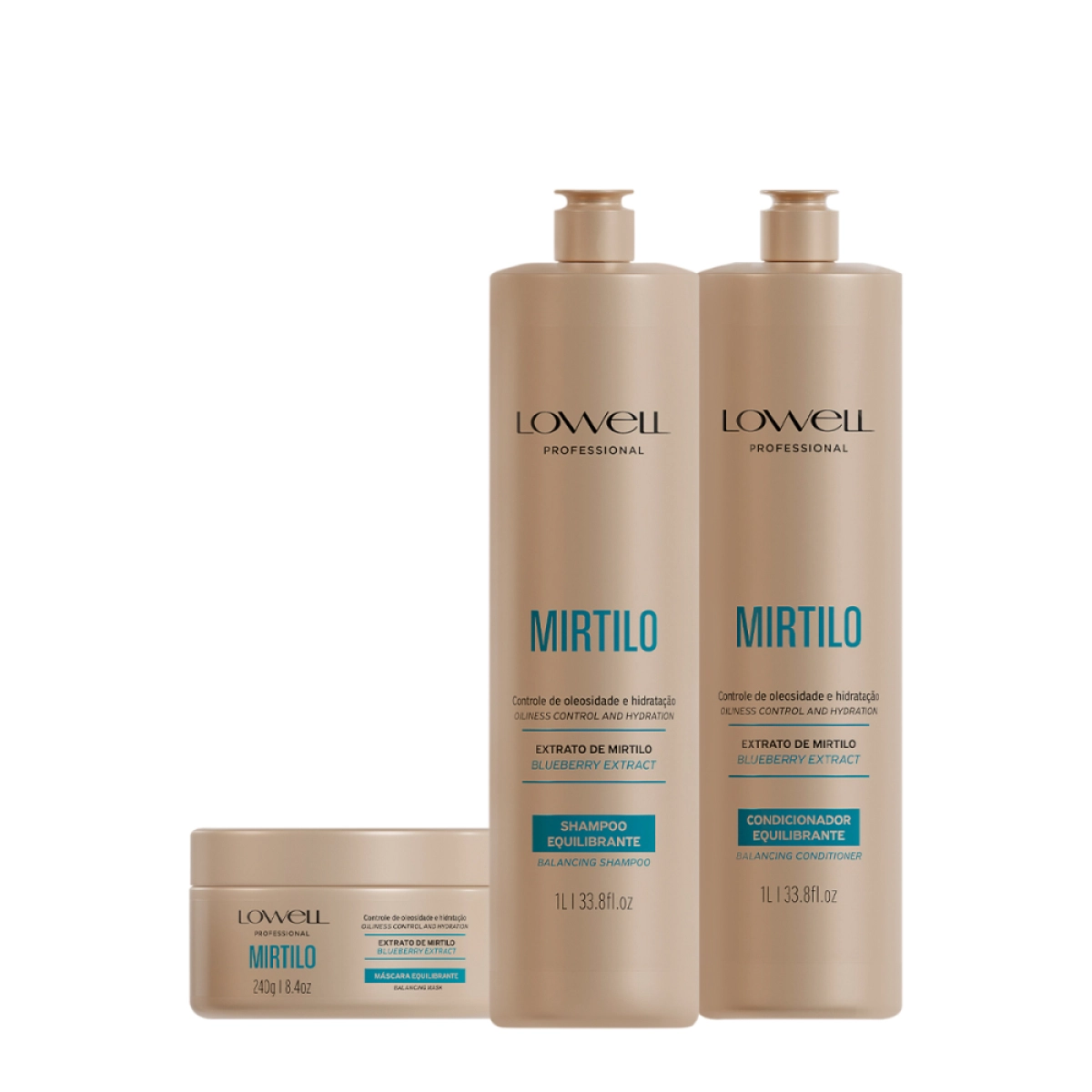 Kit Lowell Extrato De Mirtilo Salon Máscara (3 Produtos)