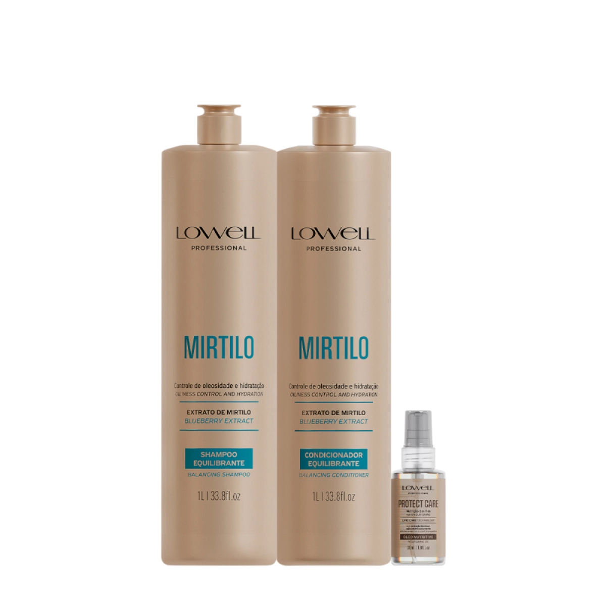 Kit Lowell Extrato De Mirtilo Trio Salon Óleo Nutritivo (3 Produtos)