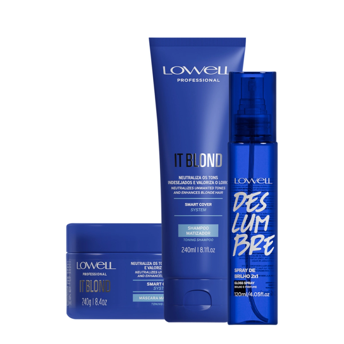 Produto Kit_Lowell_It_Blond_Shampoo_Mascara_Spray_3_produtos_Evas_1