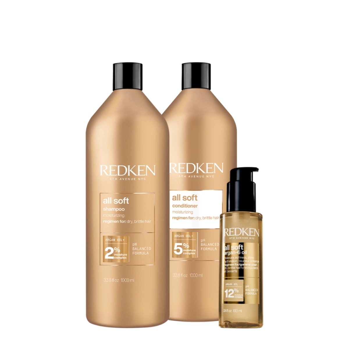 Kit Redken All Soft Salon Oil (3 Produtos)