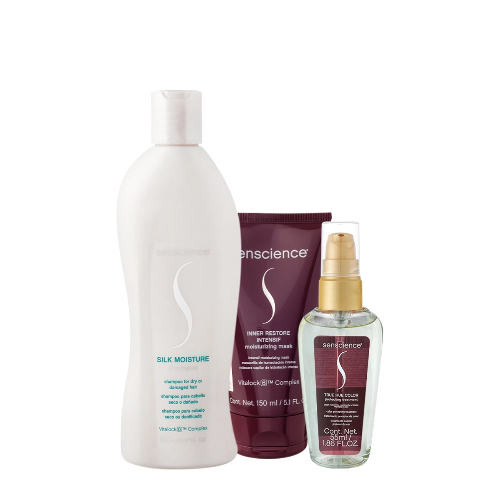 Kit Senscience Silk Moisture Intensif Shampoo Máscara Sérum (3 Produtos)