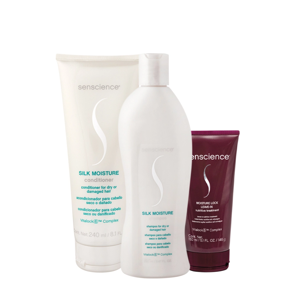 Kit Senscience Silk Moisture Lock Duo Leave-in (3 Produtos)