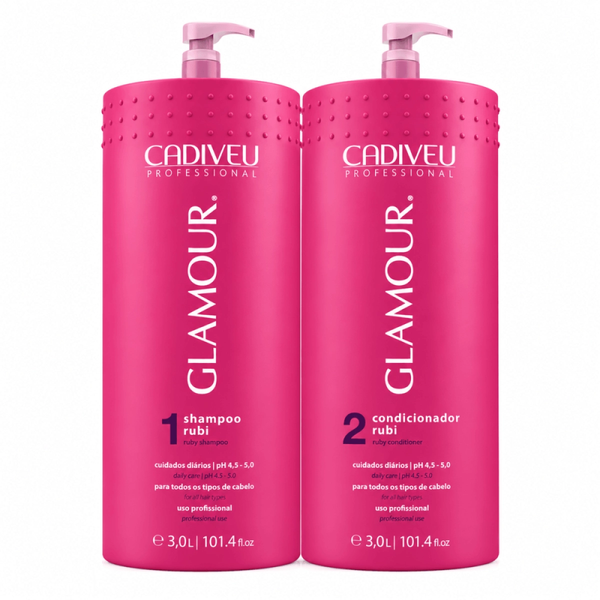 Kit Shampoo E Condicionador Cadiveu Glamour Rubi 3 Litros