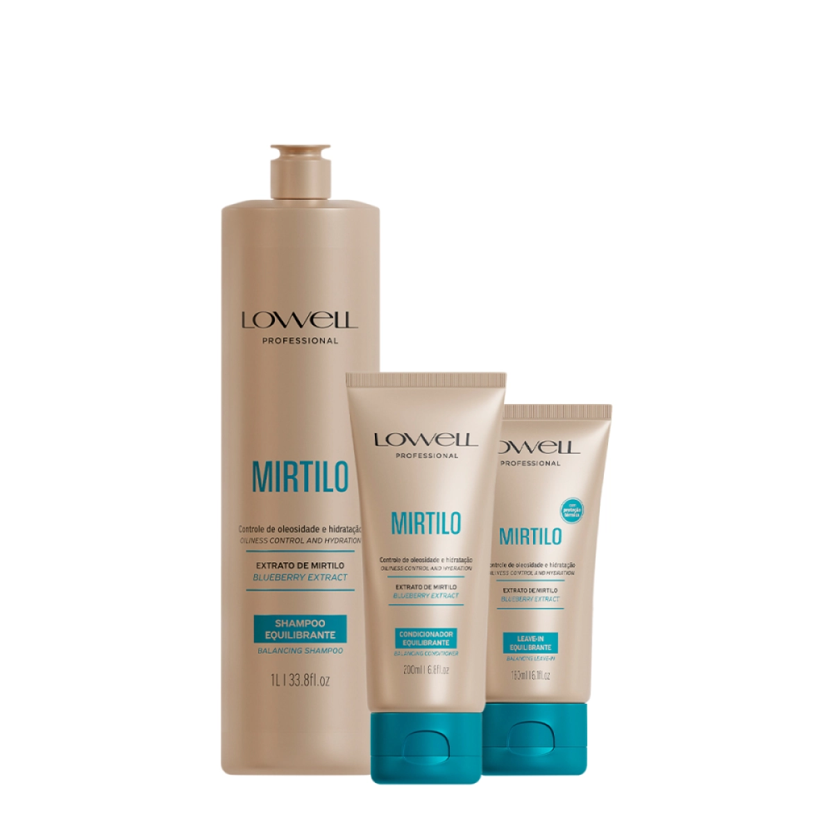 Produto Lowell_Extrato_de_Mirtilo_Shampoo_1L_Condicionador_200ml_e_Leave_in_180ml_Evas_1
