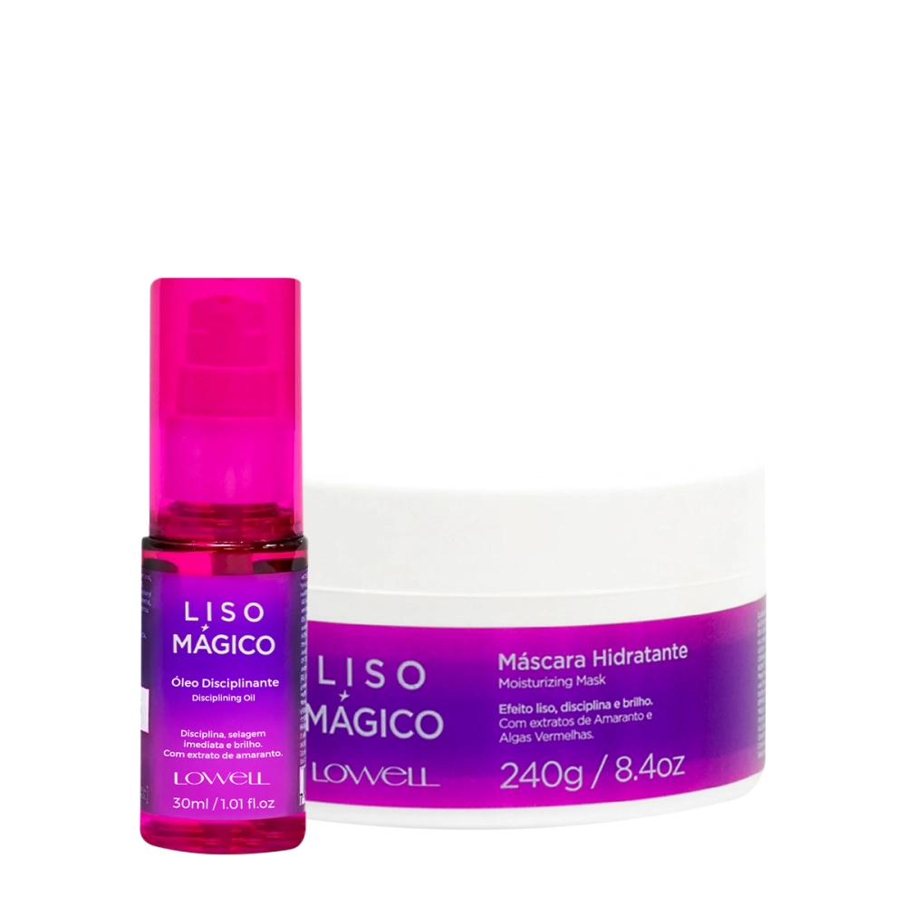 Lowell Keeping Liss Liso Magico Oleo Finalizador 30ml E Mascara Hidratante 240g