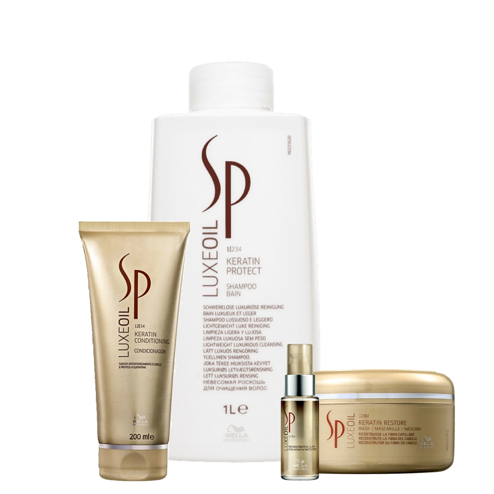 Produto: Kit SP System Professional Luxe Oil Keratin Home Care Reconstructive Oil 30ml (4 produtos)