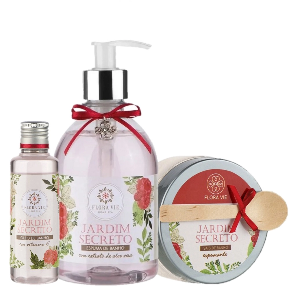 Kit Flora Vie Jardim Secreto Banho e Limpeza Relaxante (3 Produtos) Produto: Kit Flora Vie Jardim Secreto Banho e Limpeza Relaxante (3 Produtos)