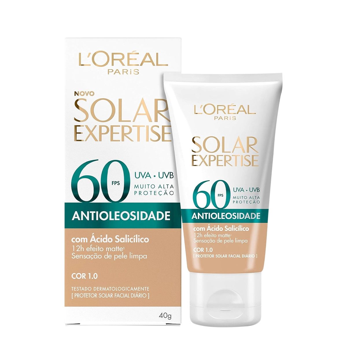 Produto: Protetor Solar Facial Antioleosidade Cor 1.0 L'Oréal Paris Solar Expertise 40g