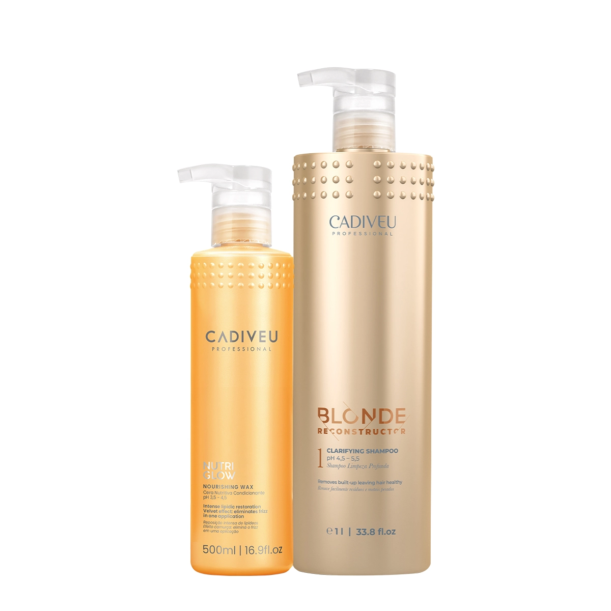 Kit Cadiveu Professional Nutri Glow Cera Nutritiva e Blonde Reconstructor Clarifying Shampoo (2 produtos) Produto: Kit Cadiveu Professional Nutri Glow Cera Nutritiva e Blonde Reconstructor Clarifying Shampoo (2 produtos)